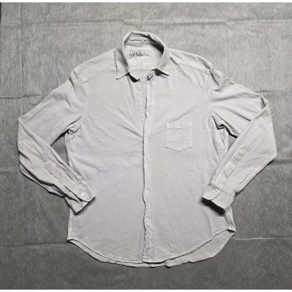 Frank & Eileen Tee Lab Shirt Womens XS Gray Button Front Long Sleeve Made USA